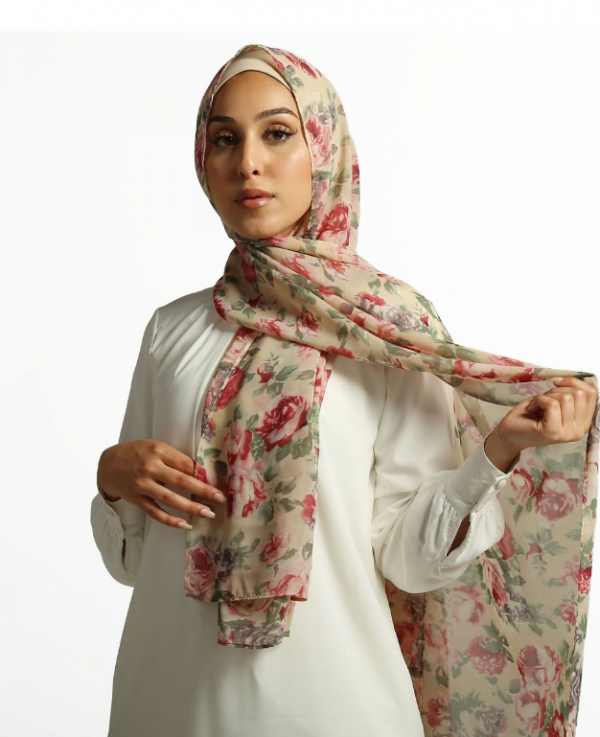 Motif bunga-bunga mawar romantis